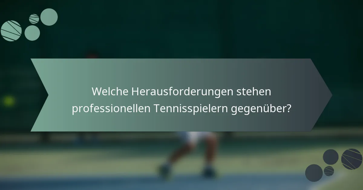 Welche Herausforderungen stehen professionellen Tennisspielern gegenüber?